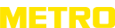 Ein gelbes Schild mit dem Wort "METRO" in schwarzer Schrift.