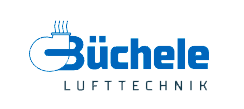 Logo der Firma Büchele Lufttechnik mit blauem Schriftzug und Symbol.