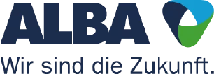 Das Bild zeigt das Logo von ALBA mit dem Slogan "Wir sind die Zukunft."